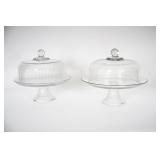 Clear Glass Cake Stands With Dome Lids