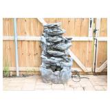 Faux Stone Tiered Rock Water Fountain