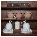 White Ceramic Swan Canister
