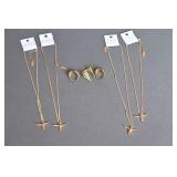 Gold Tone Steer Skull Necklaces w/ Wing Rings