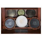 Wooden Gather Trays w/ Decorative Plates