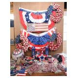 Patriotic Party Decor w/ Wreaths & Flags