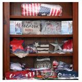 Patriotic Decor w/ Pillows & Flags