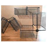 Black Wire Storage Baskets w/ Wooden Handles