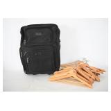 Ciao Black Softshell Suitcase w/ Wooden Hangers