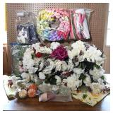 Floral Decor w/ Tulip Wreath & Fabric