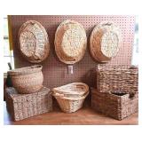 Woven Seagrass and Wicker Storage Baskets
