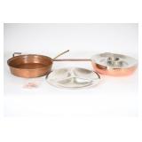 Vintage Copper Serving Dish And Pan
