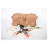 Bone Shaped Wicker Basket With Pet Toys