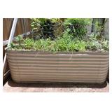 Beige Corrugated Metal Raised Garden Bed