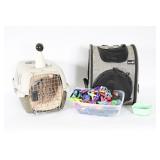 Pet Carriers w/ Collars And Accessories