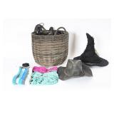 Wicker Basket w/ Outwear Accessories