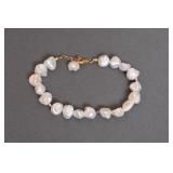 Freshwater Baroque Pearl Bracelet w/ Gold Clasp