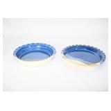 Blue And Cream Ceramic Pie Dishes