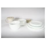 White Corelle Ceramic Plates And Bowls