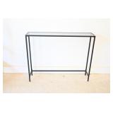 Black Metal Glass Top Console Table