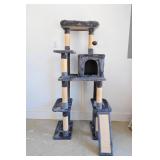 Multi-Level Gray Carpeted Cat Tree