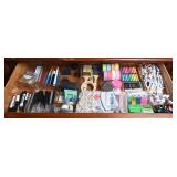 Wooden Drawer Filled With Art Supplies