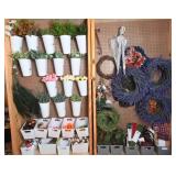 Wooden Pegboard Display Stand & Storage Bins