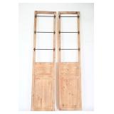 Pair of Wooden Screen Panels w/ Iron Bars