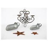 Wrought Iron Candelabra w/ Rustic Decor