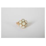14k Opal Floral Cluster Ring