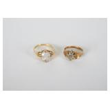 Vintage 10k THL Cocktail Ring, 14k STS Ring