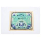 1944 Allied 5 Franc Note
