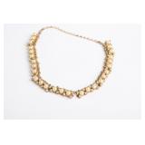 Vtg Leru Rhinestone & Faux Pearl Choker Necklace