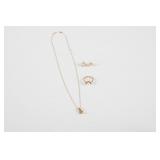 10k Pendant, Ring, Earring Set, 10k Chain
