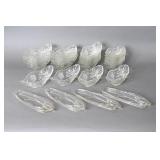 Clear Press Glass Banana Split set