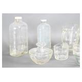 Hazel Atlas Criss-Cross Pitcher, Milk Bottles