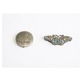Enamel Brooch/Trinket Box, Norida Powder Compact