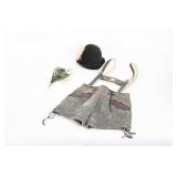 German Lederhosen Shorts and Hat