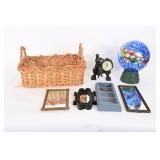 Basket, Mirrors, Clock