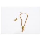 Vintage Mesh Tassel Necklace, Clip-On Set