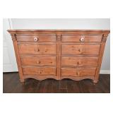 Carved Pine Serpentine 8-Drawer Dresser
