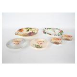 Hand-Painted Floral Plates, Bowls & Bunny Platter