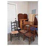 Assorted Wood Chairs, Tables & Furniture