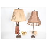 Tassel Table Lamps w/ Pleated & Beaded Shades
