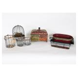 Tin Storage Box, Chicken Wire Cloches & Planters
