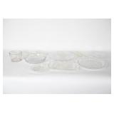 Pressed Glass Platters, Divided & Corn Dishes