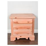 Pine 3-Drawer Nightstand w/ Carved Rope Trim