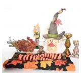 Fall Decor: Scarecrow, Metal Turkey & Rug