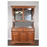 Pacific Frame Oak China Hutch w/ Leaded Glass