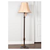 Vintage Turned Column Floor Lamp w/ Bell Shade