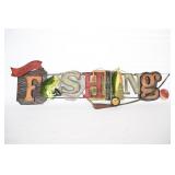 Metal 'Gone Fishing' Wall Sign