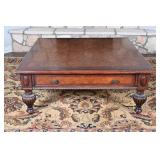Traditional Burl Inlay Square Coffee Table