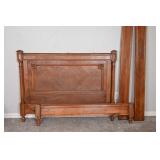 Atq French Walnut Full Bed w/ Fluted Posts