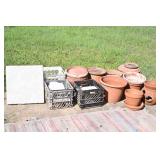 Terra Cotta Pots, Milk Crates & Stepping Stones